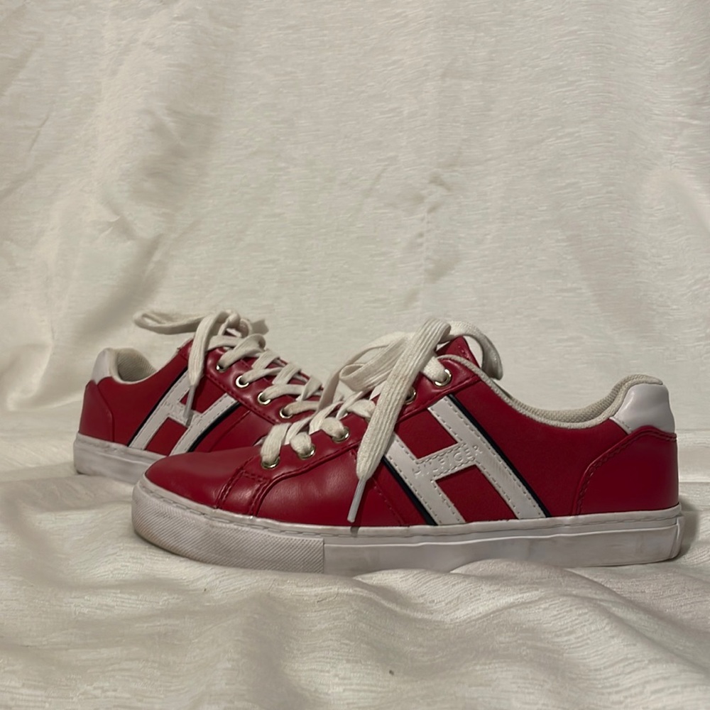 Tommy Hilfiger Red Leather Sneakers!